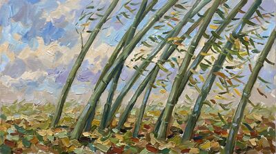 Nine Bamboo Autumn Wind Oil Painting Canvas Wall Art