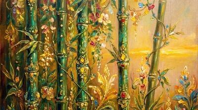 Bamboo Jeweled Vision Moreau Canvas Wall Art