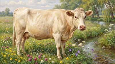 Sacred Cow Wildflower Meadow Canvas Wall Art