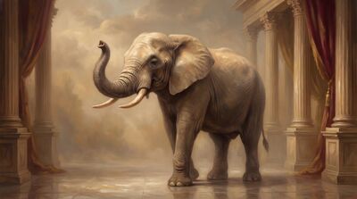 Monumental Elephant Academic Realism Oil Painting Canvas Wall Art
