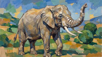Elephant Color Planes Canvas Wall Art