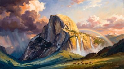 Mountain Storm Clouds Oil Painting Canvas Wall Art
