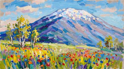 Mountain Morning Light Impressionist Oil Painting Canvas Wall Art