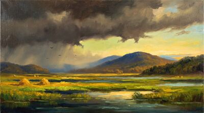 Mountain Marsh Thunderstorm Canvas Wall Art