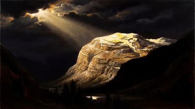 Dramatic Mountain Peaks Tenebrism Canvas Wall Art