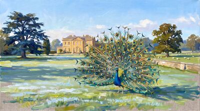 Peacock Country Estate Morning Light Oil Painting Canvas Wall Art