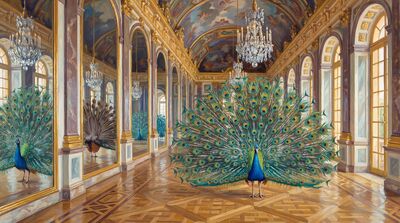 Peacock Hall of Mirrors Canvas Painting