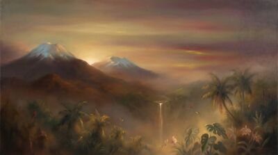 Tropical Andes Sunrise Oil Painting Canvas Wall Art