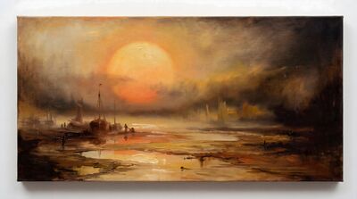Turner Inspired Sunrise Oil Painting Canvas Wall Art