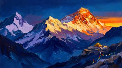 Himalayan Dawn Sunrise Canvas Painting