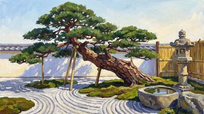 Zen Pine Garden Canvas Wall Art