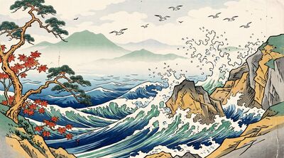 Crashing Coastal Breakers Canvas Painting