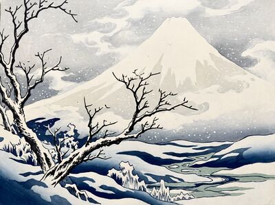 Mount Fuji in Deep Snow Canvas Painting