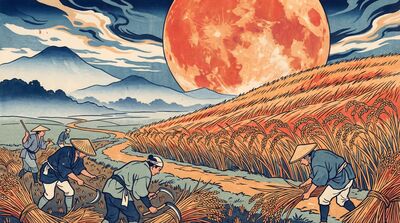 Harvest Moon Rising Canvas Wall Art