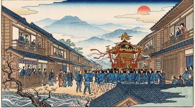 Festival Procession Canvas Wall Art