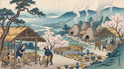 Pottery Village Canvas Wall Art