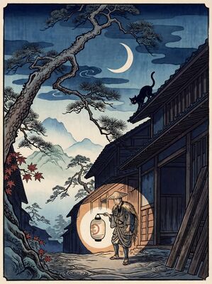 Night Watchman Rounds Canvas Painting