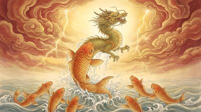 Koi Dragon Metamorphosis Canvas Wall Art