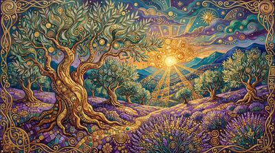 Gustav Klimt Olive Grove at Sunset Canvas Wall Art