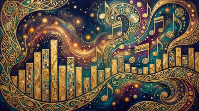 Gustav Klimt Music Visualization Art Canvas Wall Art
