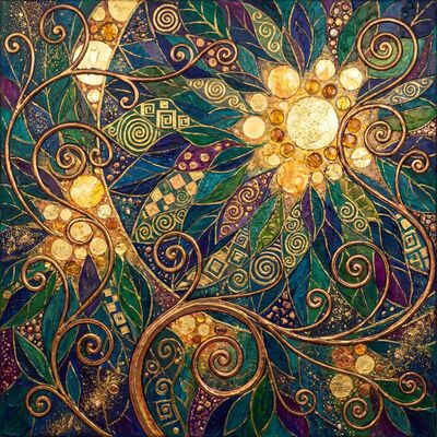Gustav Klimt Golden Rain Forest Canopy Canvas Painting