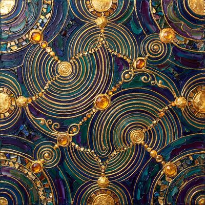 Gustav Klimt Wave Interference Pattern Canvas Wall Art