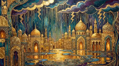 Gustav Klimt Monsoon Rain Landscape Canvas Wall Art