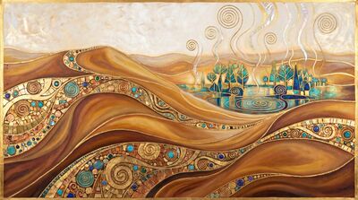 Gustav Klimt Desert Mirage Scene Canvas Painting
