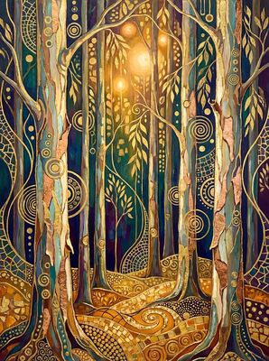 Gustav Klimt Eucalyptus Grove Scene Canvas Wall Art