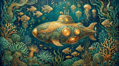 Gustav Klimt Submarine Garden View Canvas Wall Art
