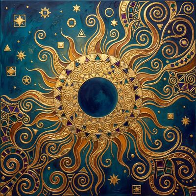 Gustav Klimt Solar Eclipse Phenomenon Canvas Painting