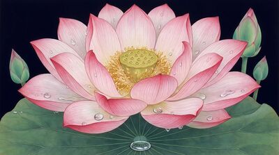 Giant Sacred Lotus Bloom Canvas Wall Art