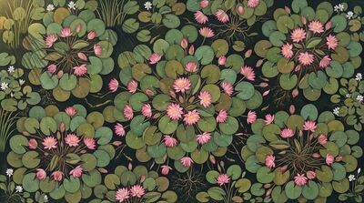 Aerial View Lotus Carpet Canvas Wall Art
