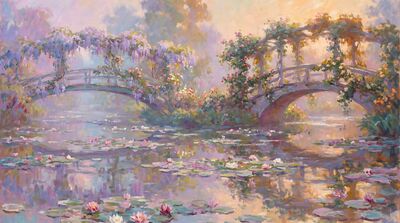 Double Bridge Water Lilies Canvas Wall Art