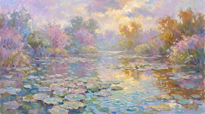 After Rain Water Lilies Canvas Painting