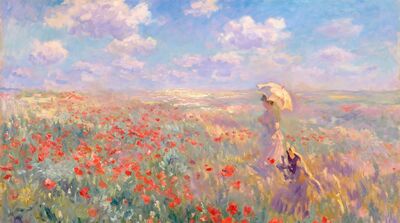 Red Poppy Field Canvas Wall Art