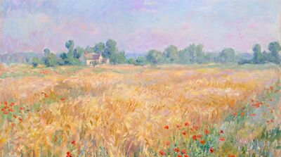 Summer Wheat Field Canvas Painting