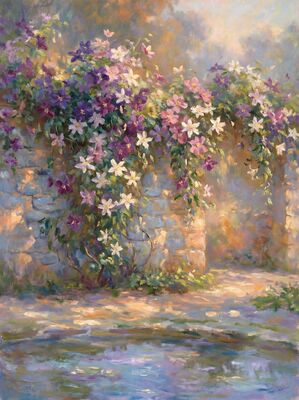 Clematis Wall Canvas Painting