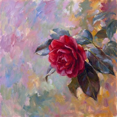 Camellia Close Up Canvas Wall Art