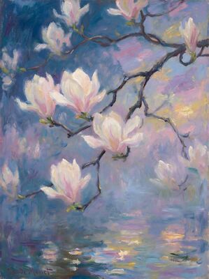Magnolia Blooms Canvas Wall Art