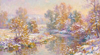 First Snow Canvas Painting