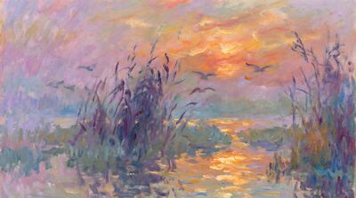Marsh Sunset Canvas Wall Art