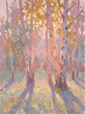 Golden Hour Birches Canvas Wall Art