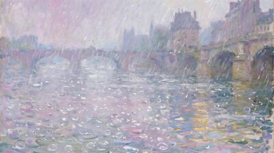 Rain on River Canvas Wall Art