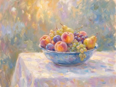Fruit Bowl Still Life Canvas Painting