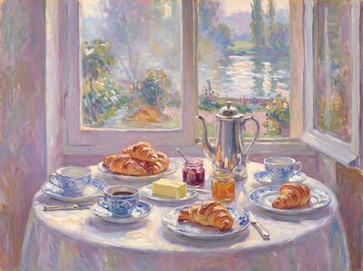 Breakfast Table Canvas Painting