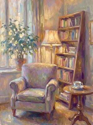 Reading Corner Canvas Wall Art