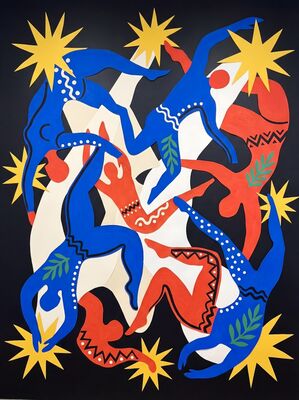 Matisse Inspired Circus Acrobats Canvas Wall Art