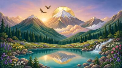 Himalayan Peaks Golden Sunrise Canvas Wall Art