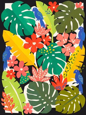 Matisse Style Tropical Jungle Canvas Painting